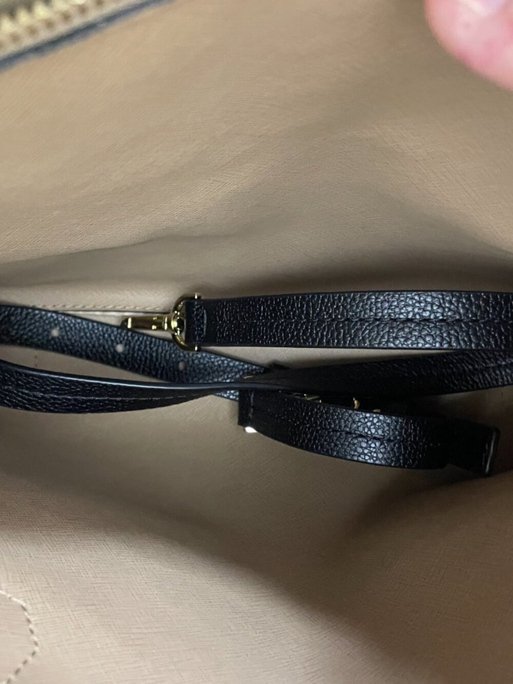 Michael Kors Black Pebble Leather Tote Bag with Duster 12" x 10" Excellent! - Picture 5 of 7